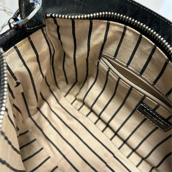 Kate Spade Black Leather Shoulder Bag Women's Handbag with Zip Pocket - Image 6
