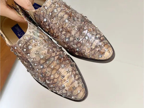Jimmy Choo x H&M • snakeskin ankle bootie western reptile studded cowgirl - Image 5
