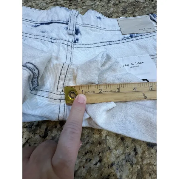 RAG‎ & BONE size 24 Rosa Mid-Rise Boyfriend Shorts White Wash $195 - Image 12