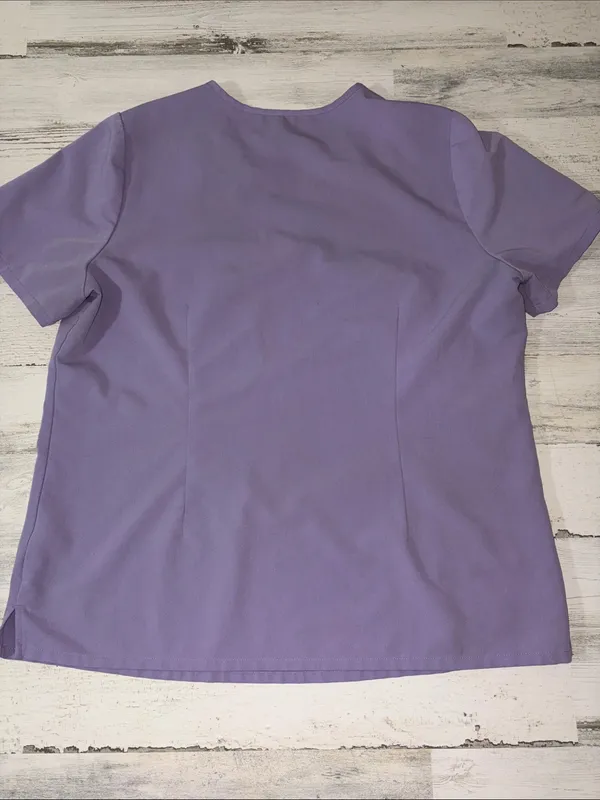 Figs Women's V-Neck Scrub Top in Lavender Size XL - Image 6