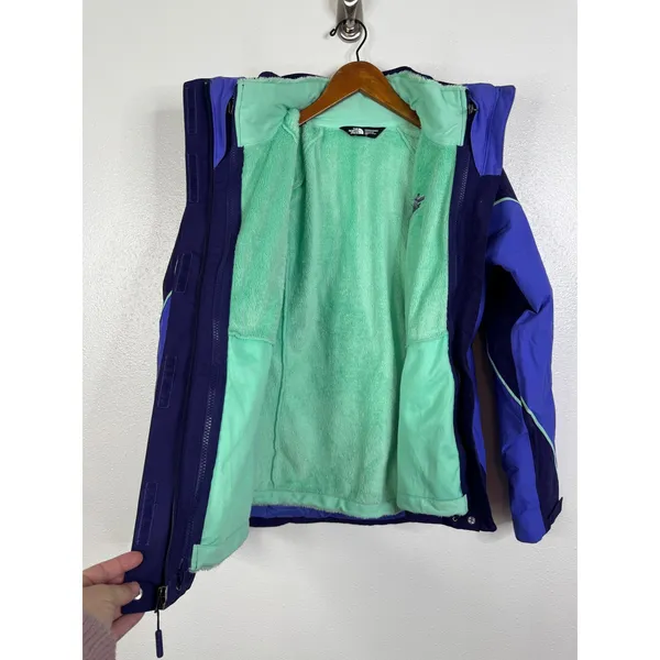 The North Face HyVent Purple Blue Colorblock Fleece Lined Ski Jacket Womens S - Image 3