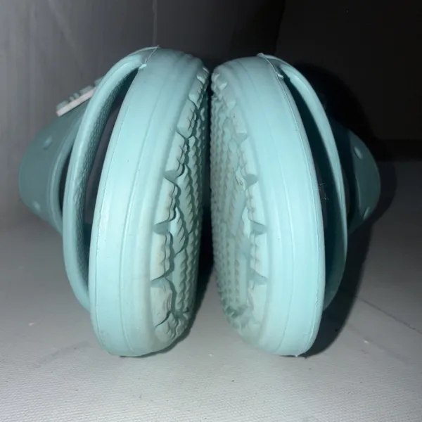 Crocs Classic Two-Strap Slide Sandals Aqua Blue Jibbitz Attached Women's 9 - Image 11