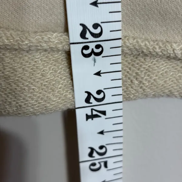 Abercrombie & Fitch Womens XL Colorblock Logo Sweatshirt Cream White Oversized - Image 6