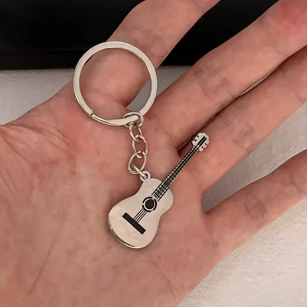 Guitar Car Keychain for Men Women Electric Guitar Keychain Key Ring Bag Charm - Image 4