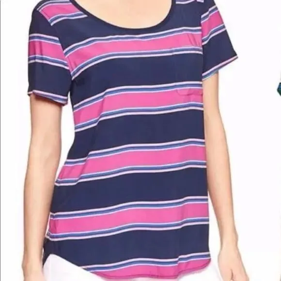 Gap women’s large striped crew‎ tee Blouse - Image 2