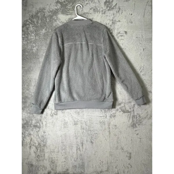 Marmot High Pile Sherpa Fleece Bomber Jacket Full Zip Teddy Cozy Heather Gray L - Image 3