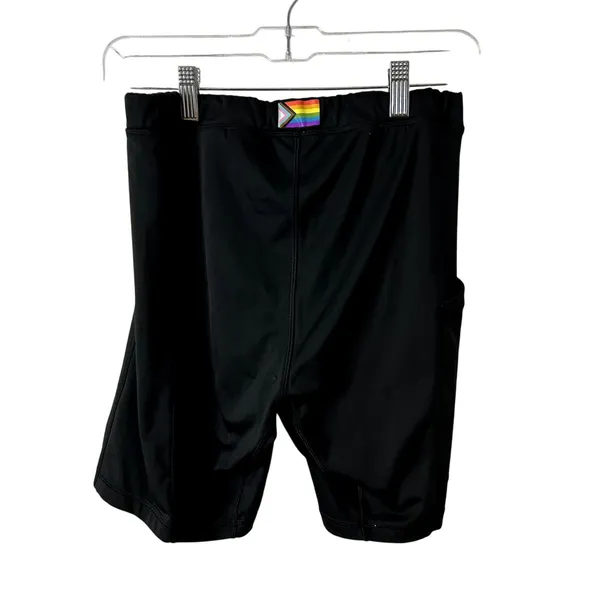 Reebok Pride Bike Shorts Womens Size Large Speedwick Pockets Rainbow Progress - Image 2
