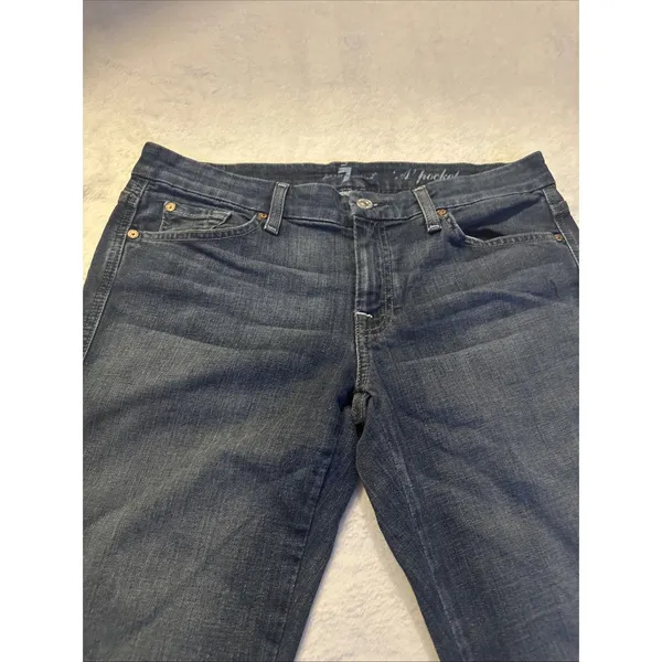 7 FOR ALL MANKIND Women jeans A Pocket Stretch Flare Mid Rise sz 31 - Image 10
