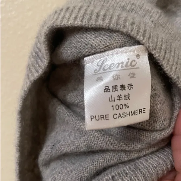 Scenic 100% Cashmere Gray short sleeve top small measurements provided - Image 3