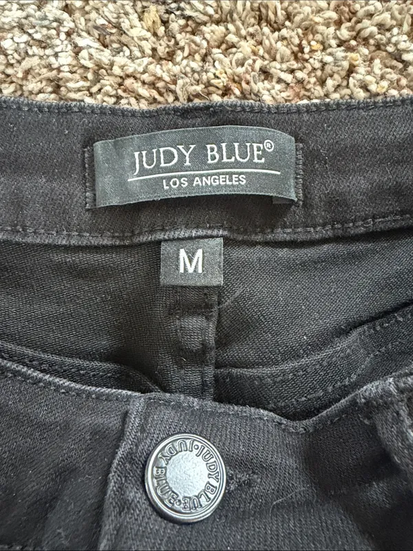 Judy Blue Black High-Waist Button-Front Shorts - Image 2