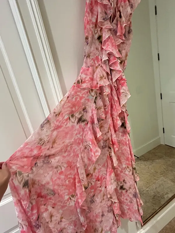 Pink Floral MISA Los Angeles Dress Midi - Image 4