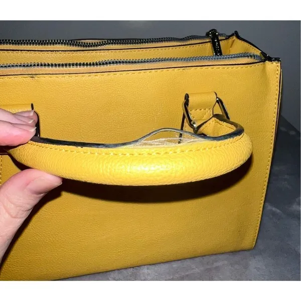 Betsey Johnson Satchel Crossbody Yellow Bag Shoulder Purse - Image 5