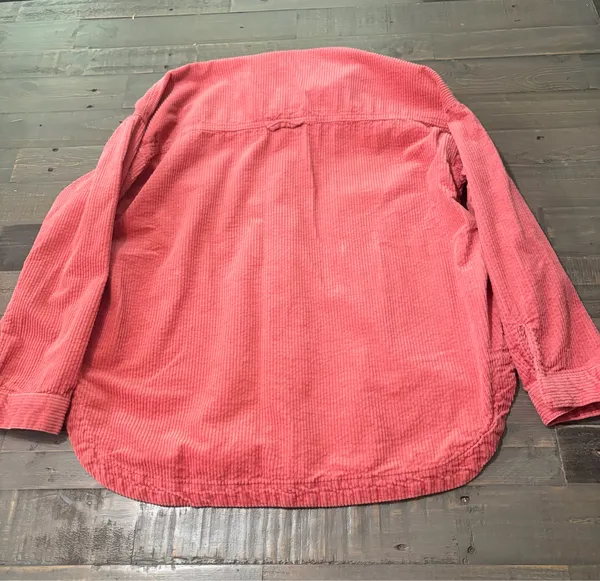 Forever 21 Pink Corduroy Button Front Shacket Overshirt Size Small - Image 5