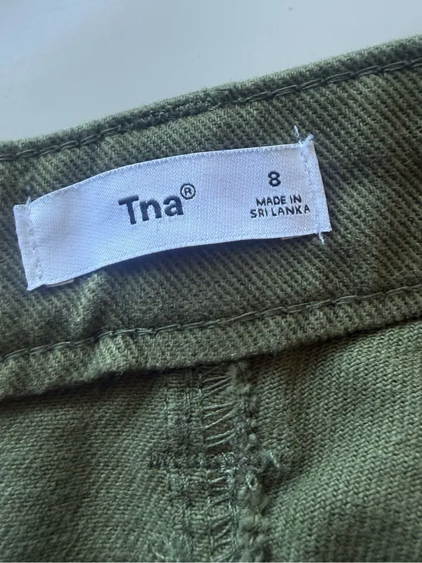 TNA Aritzia Greenwich Pant High-Waisted Carpenter Twill Olive Green Size 8 - Image 7