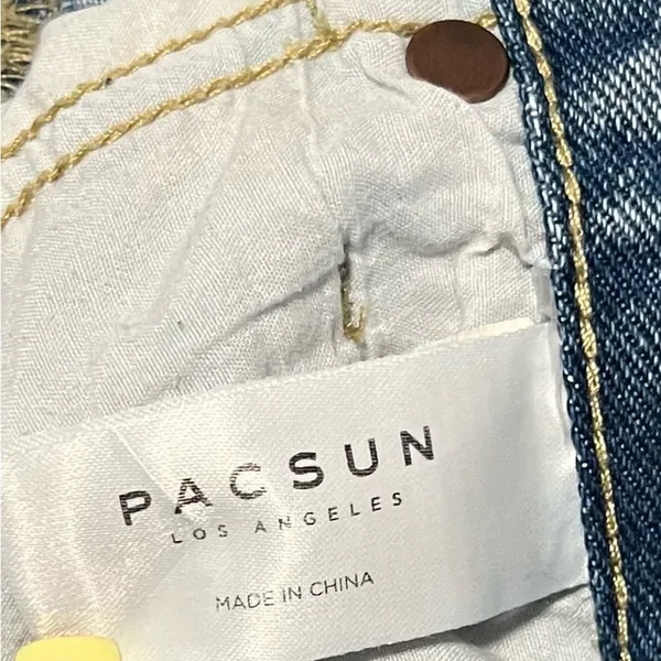 PacSun Blue Straight Leg Distressed Jeans - Image 4