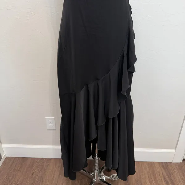SheIn Elegant Evening 6 Maxi Dress High Low Ruffle Hem Whimsigoth Black Fairy Grunge - Image 5