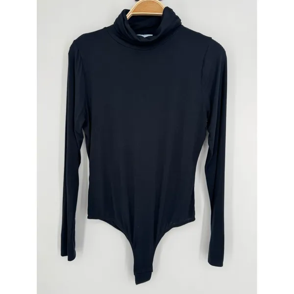 Hill House Luna Bodysuit XL Black Long Sleeve Turtleneck Layering Minimalist - Image 2