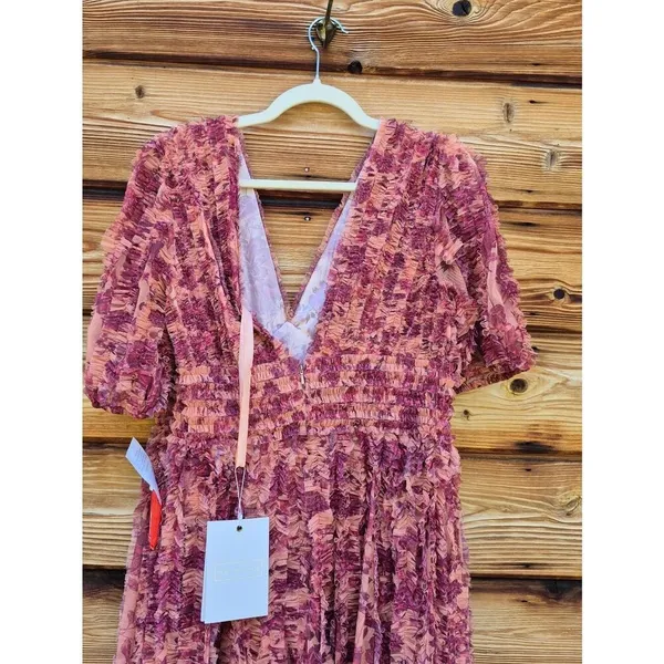 NWT Mac Duggal 8013 V-Neck Ruffled Mesh Dress Size 8 - Image 14