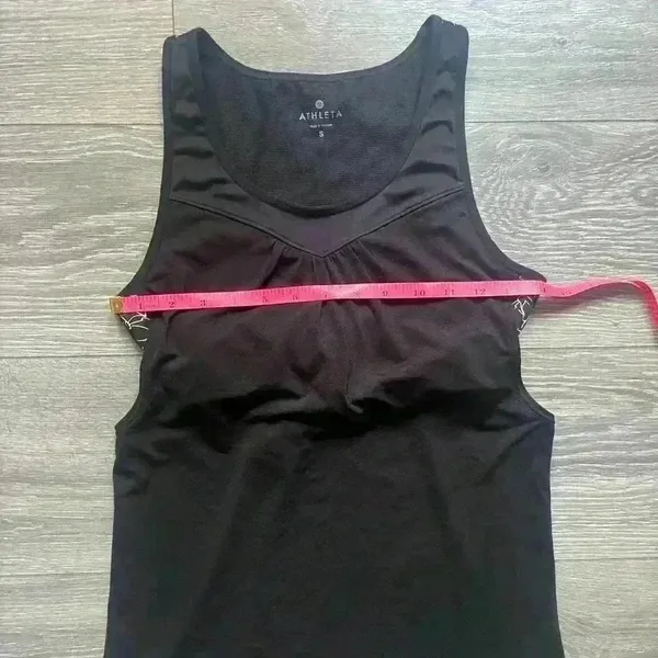 Athleta Black Gold Print Tank Shelf Bra Active Yoga Pilates Workout Gym Size S - Image 7