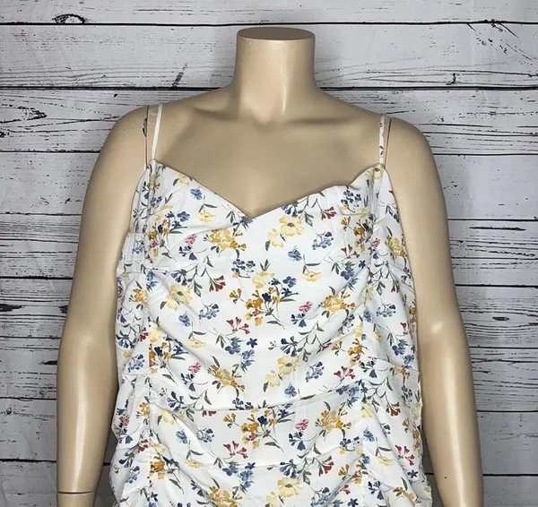 Abercrombie & Fitch NWT Size XXL Floral Print Fully Lined Ruched Mini Dress - Image 3