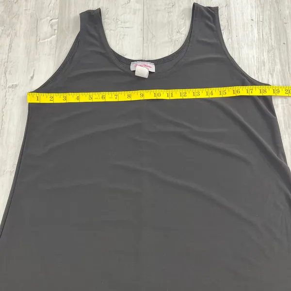 Vintage Pretty Woman Basic Black Lightweight Flowy Tank Top Knee Length Dress M - Image 5