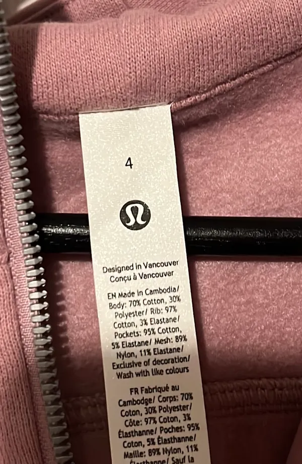 Lululemon Scuba Hoodie Jacket Zip-Up ColourRose Blush - Image 6