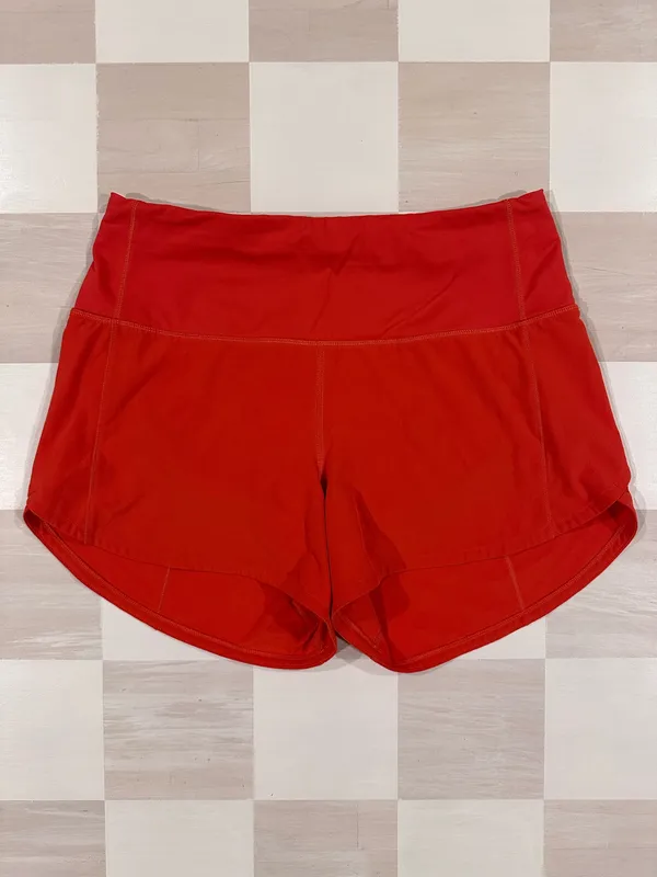 lululemon speed up high rise lined short 4” long carnation red 6 W7BJ8T - Image 5