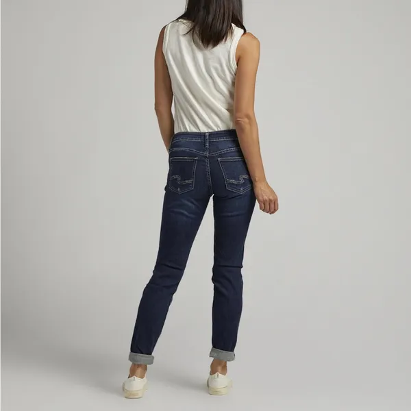 Silver Jeans Co. Women's Boyfriend Mid Rise Slim Leg Jean - Image 2
