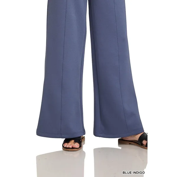 Zenana Scuba Collared‎ Pullover & Center Seam Pants Set - Blue Indigo - Medium - Image 10