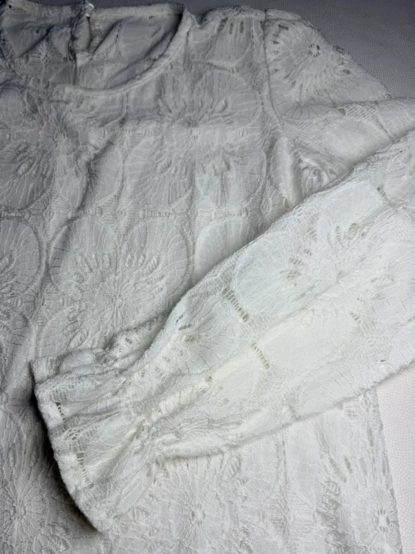 CUPSHE Women’s Small White Floral Lace Long Sleeve Blouse Top Boho Romantic - Image 9