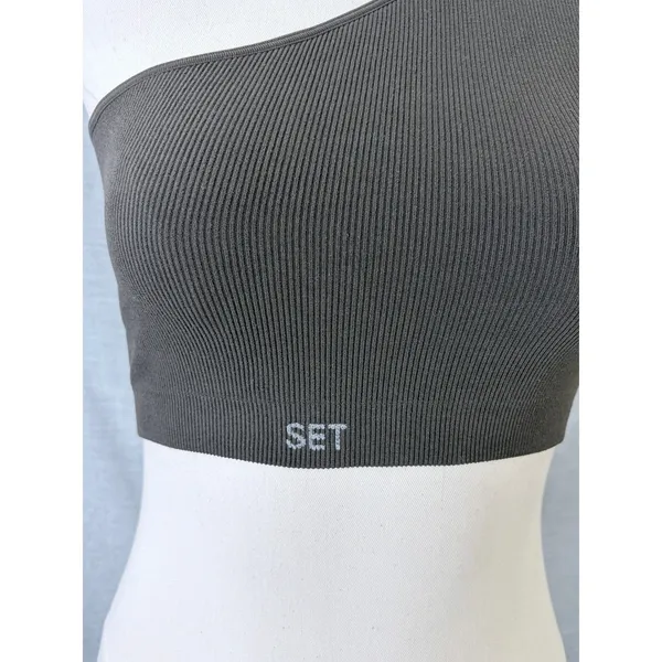 SET ACTIVE SCULPTFLEX One Shoulder Sports Bra Espresso Brown XL - Image 3
