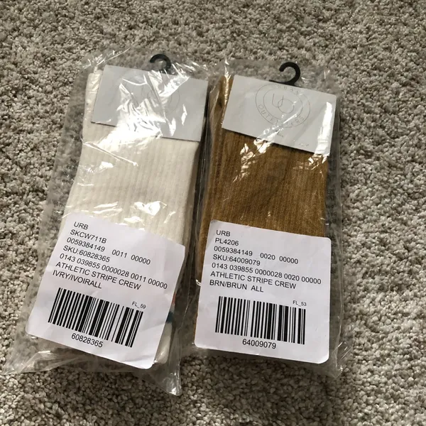 Bundle of 2 pair socks, New Urban Outfitters athletic stripe crew socks one size - Image 5
