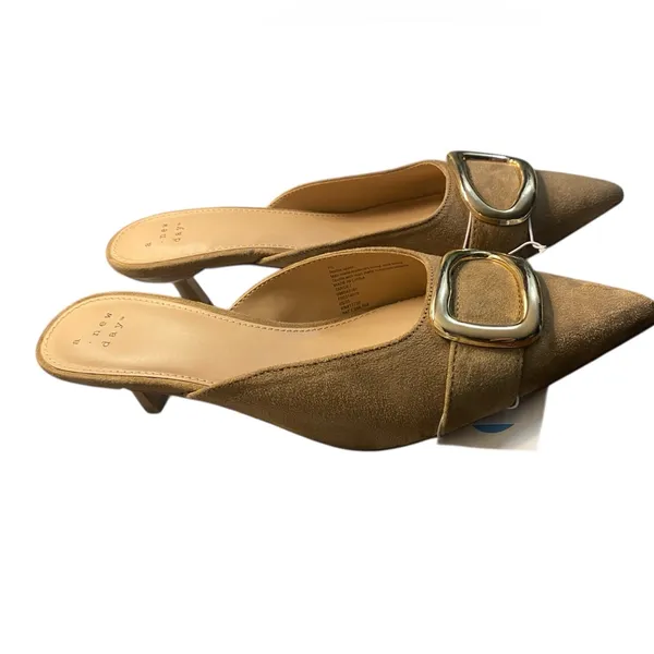 A New Day Women’s Larissa Pointed Toe Kitten Heels– Brown Faux Suede, Size 7.5 - Image 2