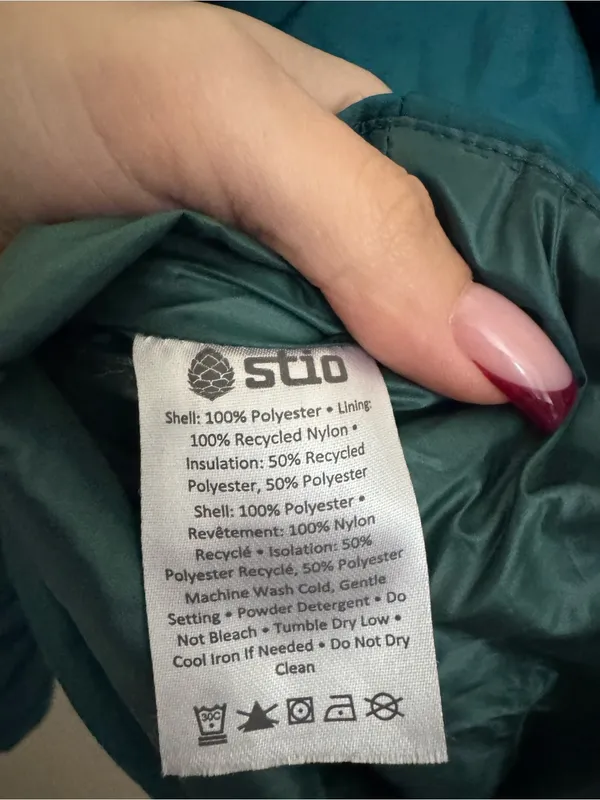 Stio East Butte Insulated Puffer Jacket Sz M Teal Green Outdoor Winter Hood - Image 6