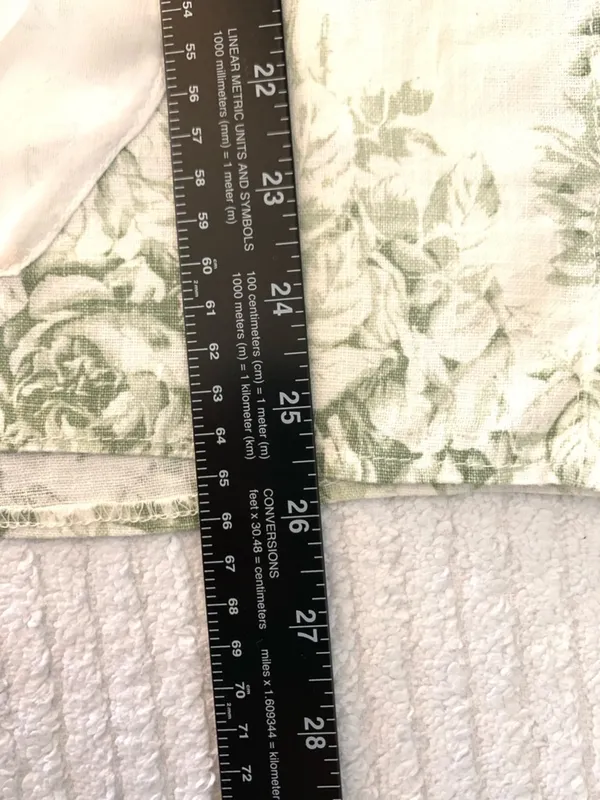 Angel Pie Linen Shirt S/M Green Floral Lagenlook Oversized Boho USA Made - Image 9