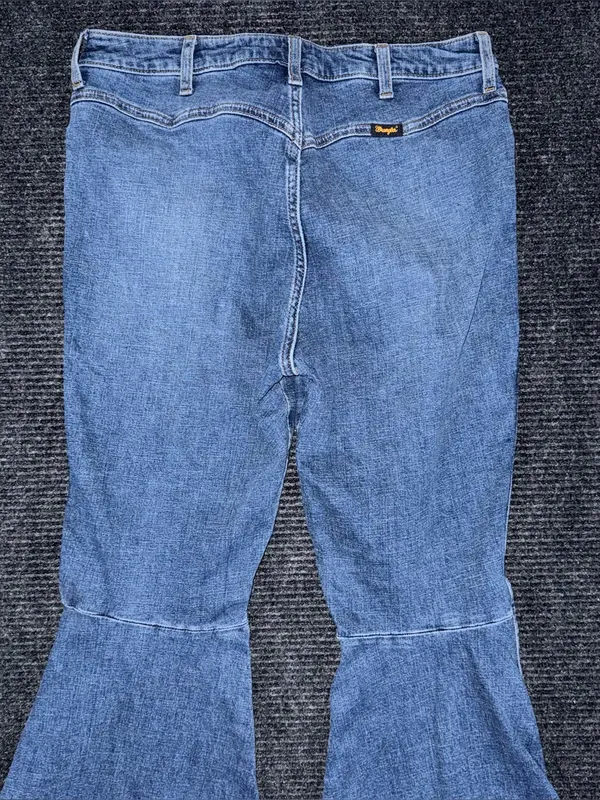 Wrangler Retro High Rise Trumpet Super Flare Bell Bottom Jean 31x34 Western Boho - Image 5