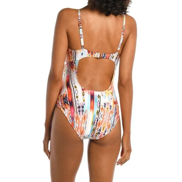 LA BLANCA 'Desert Dream' Twist Keyhole 1-Piece Swimsuit Size 14 Multi $130 NWT - Image 2