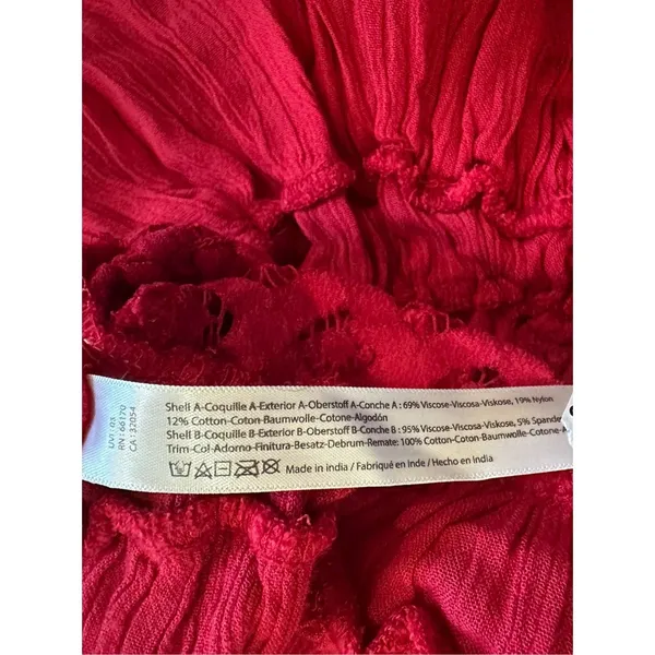 Free People One Cherry‎ Red Adella Cami NEW Sz M - Image 8