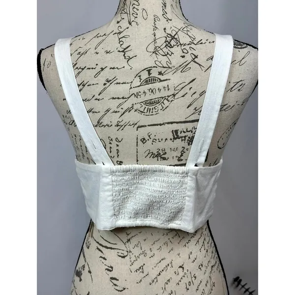 Free People This is Love 4 Button Crop Top White Med - Image 10