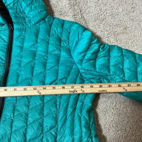 Turquoise Quilted Hooded Puffer Jacket Zip Front Lightweight Casual Outerwear‎ - Image 5