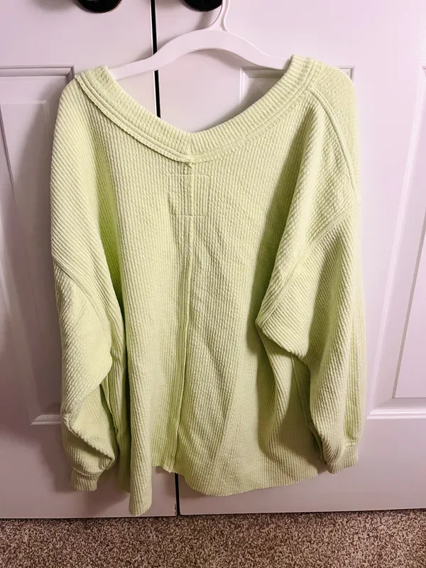 aerie ribbed green sweater  - Image 4