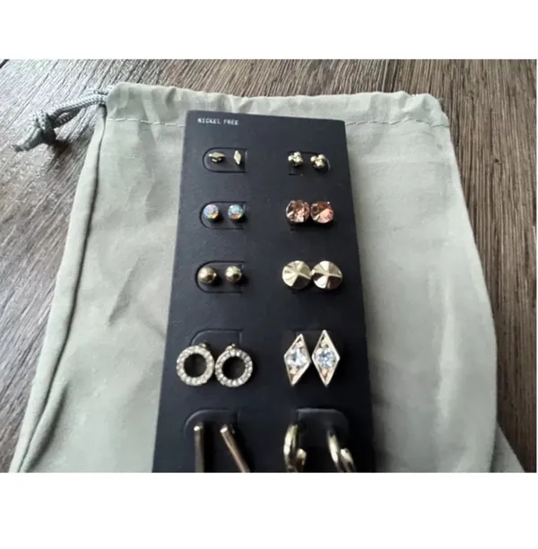 NWT Free Press Set of Earrings, 12 Sets, Golden Variety, Nickel Free - Image 4