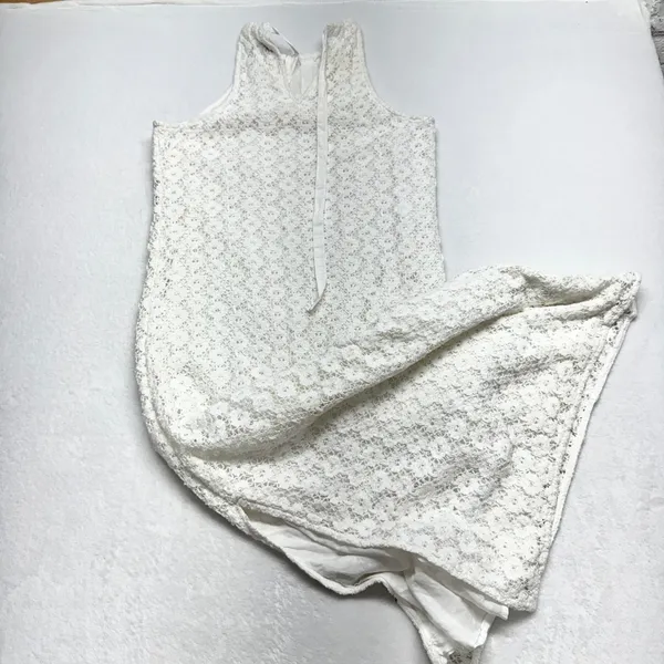 A New Day Lace Maxi Dress Womens Size S White Halter Boho Cotton Lined Floral‎ - Image 8