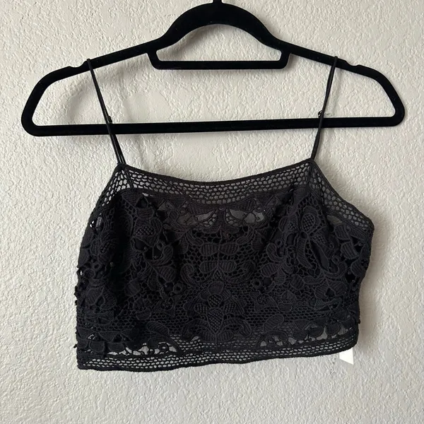 Free People Lyra Lace Bralette Black Size Medium - Image 3