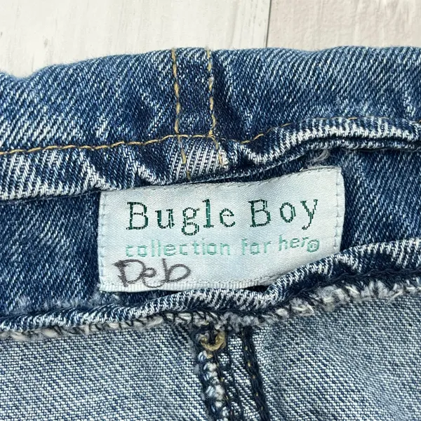 Bugle Boy Floral Embroidered Blue Denim Pockets Cottage Summer Vintage Skirt 16 - Image 5
