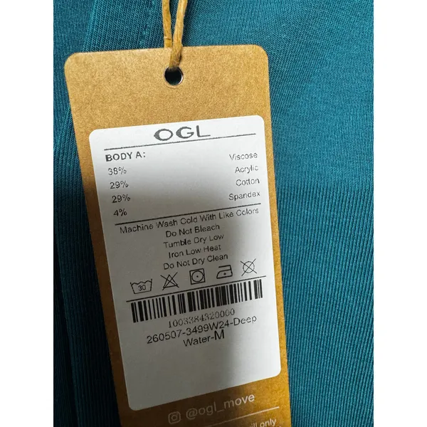 OGL Move Women's Size M Deep Water Blue Sleeveless V-Neck Banded Waist Tank Top - Image 5