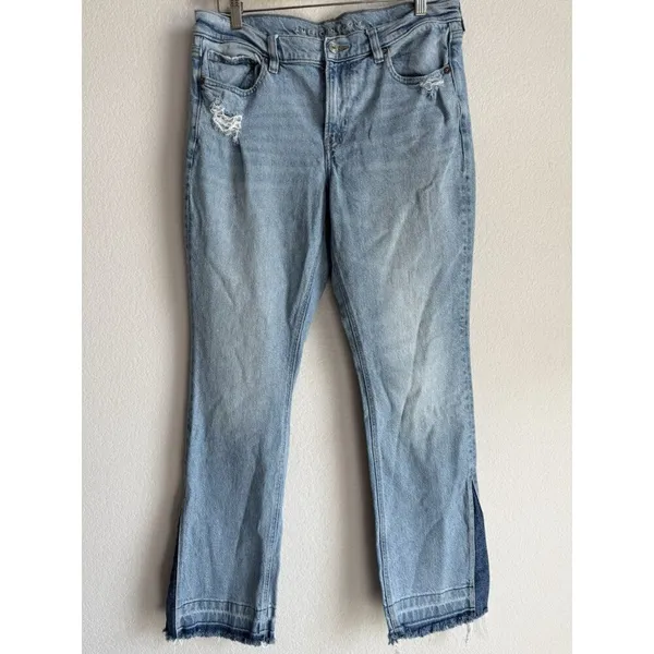 American‎ Eagle Jeans Women's 12 90s Low Rise Skinny Kick Stretch Denim Raw Hem - Image 6