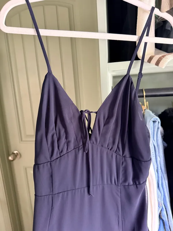 Lulus Marveled Beauty Navy Sleeveless Tie-Front Maxi - Image 3