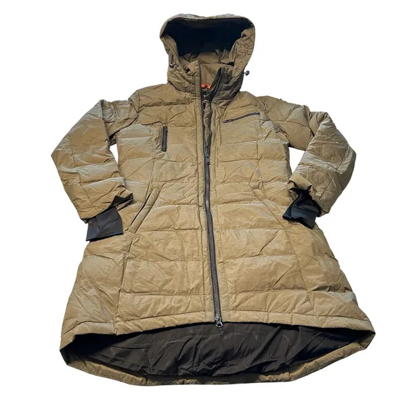 Orolay Slant Pocket Zip Up Puffer Down Coat Army‎ Green Hooded Winter Parka NWT - Image 2