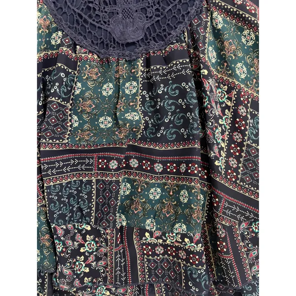Altar’d State Boho Patchwork Floral Lace Tank Top Flowy Size Medium - Image 3